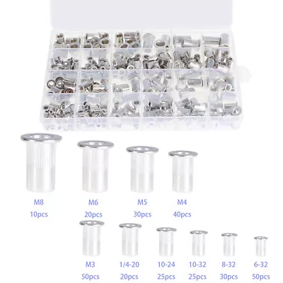 300 Pcs Aluminum Rivet Nut Rivnut Nutsert Kit 150pcs Metric + 150pcs SAE • $18.10