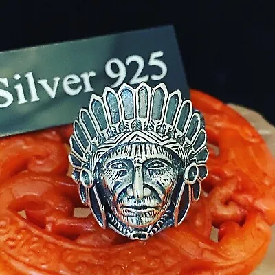 £58 • Buy Silver Indian Head Ring 
