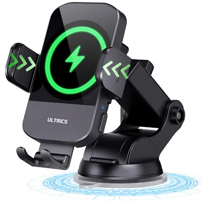 Fast Charging Wireless Car Charger Automatic Sensor Phone Holder Mount Clamping • £21.99
