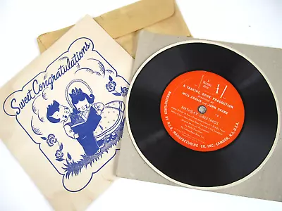 Talking Book Birthday Greetings Record On Cardboard & Song Sheet 1940 Rare Vtg K • $25