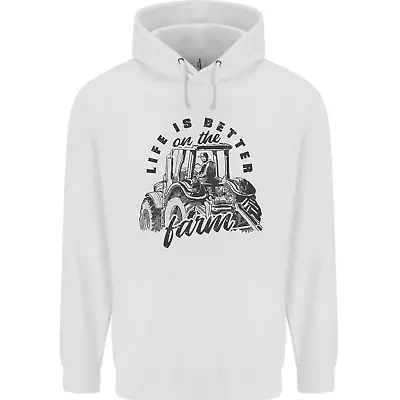 Tractor Life Is Better Farm Funny Farming Childrens Kids Hoodie • £17.99