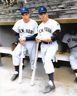 Joe DiMaggio Mickey Mantle Photo New York Yankees 8x10 Baseball Photo 2 HOF • $14