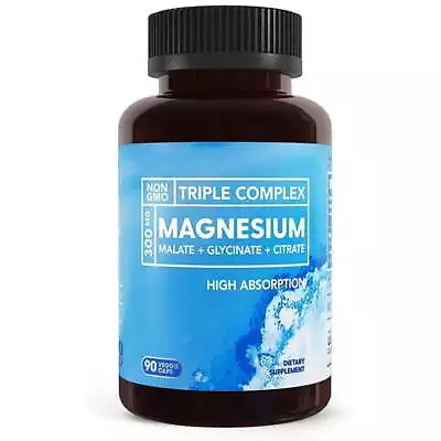 Bio Triple Magnesium Complex 300mg Of Magnesium Glycinate 90 Capsules USA • $20.99