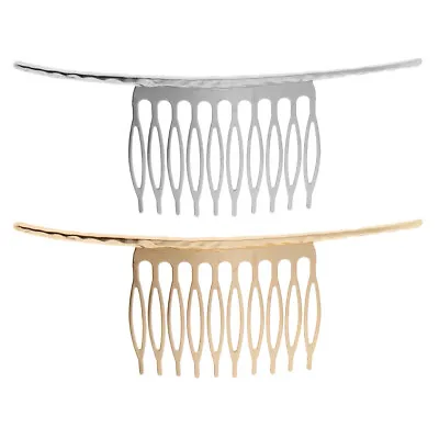 Plain Blank 10 Teeth Hair Comb Gold Silver DIY Bridal Bridesmaid Headwear • £3.31