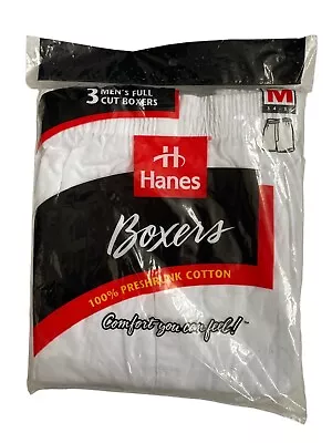 Vintage Hanes Full Cut Boxers Underwear 3-pack Mens Size Medium M NOS NIP 1996 • $34