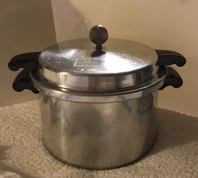 Vintage Mirro-Matic Polished Aluminum 8 Qt Speed Pressure Cooker Canner M-0498 • $32