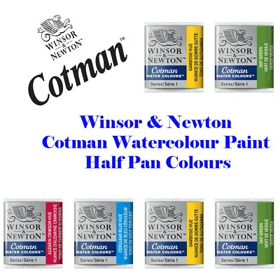 £3.19 • Buy Winsor & Newton Cotman Watercolour Paint Half Pan Colours - 40 Colours