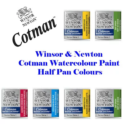 Winsor & Newton Cotman Watercolour Paint Half Pan Colours - 40 Colours • £3.19