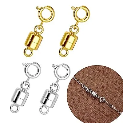 4Pcs Magnetic Necklace Clasps And Closures 18K Gold And Silver Plated Bracelet • $7.92
