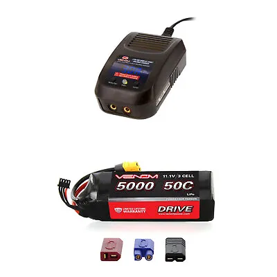 Venom 50C 3S 5000mAh 11.1V LiPo Battery And Sport Charger Combo • $148.48