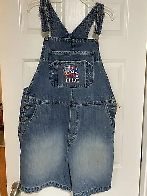 $19.99 • Buy NWT Disney Mickey Mouse Jeans Blue Denim Bib Overalls Americana USA Size XL