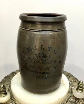 Antique 1870s HAMILTON JONES Greensboro PA Blue-Gray Crock *BUY-NOW • $325