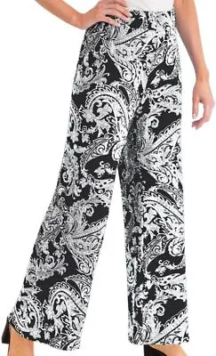 Womens Flared/Palazzo Wide Leg Elasticated Stretch Trousers - Multi Colour • £12.99