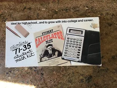 $15 • Buy Vintage 1980 Texas Instruments TI-35 Calculator& Student Math Kit