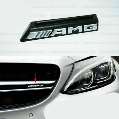 AMG Front Grille Emblem Radiator Chrome Badge For Mercedes C63S E63S CLA45 GLA45 • $9.99