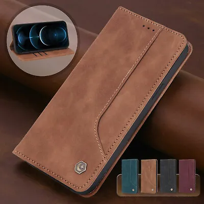 Leather Wallet Case For IPhone 15 Pro Max 14 13 12 11 X XR 8 Magnetic Flip Cover • $11.05