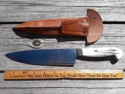 Vintage MISSION ARTESANIA ARG. Fixed Blade Knife 12  W/ Leather Sheath • $174.98