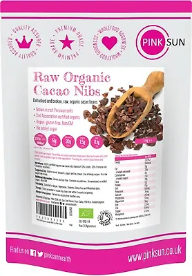 Cacao Nibs 1kg Raw Organic Criollo Peruvian Cocoa Bean Pieces Bits Gluten Free • £13.95