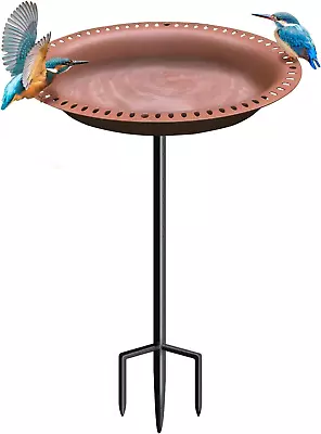 Outdoor Bird Bath Lightweight Garden Birdbaths Freestanding Supports Antique  • $27.71