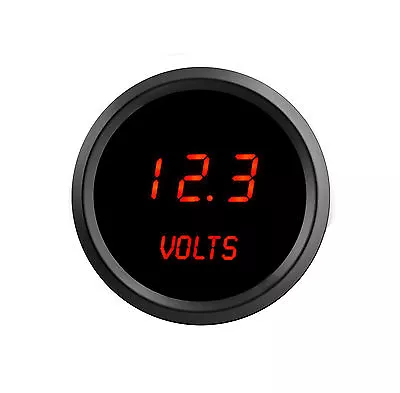 2 1/16  Digital VoltMeter Gauge Red LEDs Black Bezel Made In The USA 52mm • $45.55