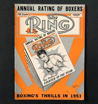 $17.99 • Buy February 1952 Ring Boxing Magazine Sugar Ray Robinson Annual Boxer Rating Vtg