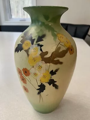 Vintage Art Deco Pottery Vase Floral 9.5  Longton L.N.A.P.  England • $24.99