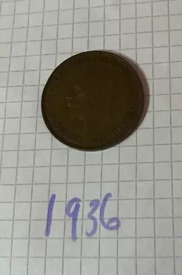 Extremely Rare 1936 One Penny King George V British Coin Unique VERY COLLECTABLE • £2.99