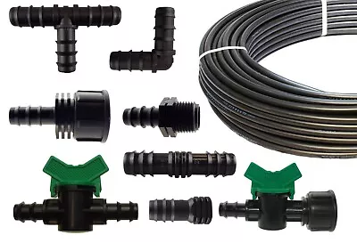 £3.99 • Buy Garden Irrigation/watering Ldpe Water Supply Pipe 25m,50m,100m Optional Fittings
