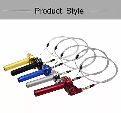 Motorcycle 7/8  CNC Twister Grip Throttle Tube Clamp Assembly + Cable • $32.34