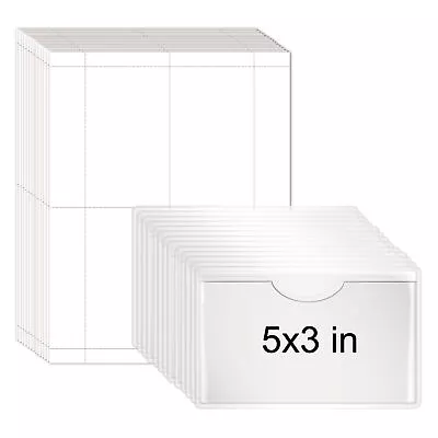 50 Pack 5  X 3  Self Adhesive Index Card Pockets With Printable Perforated Ca... • $21.27