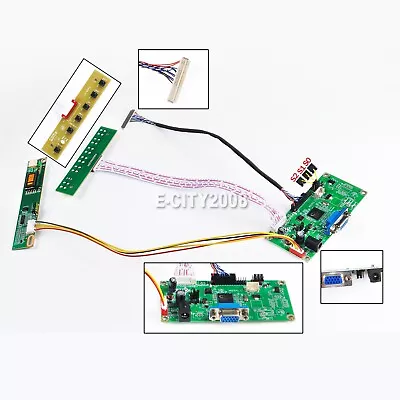 VGA LCD Controller Board Monitor DIY Kit For LP141WX3-TLN1 CCFL 30Pin US Seller • $17.98