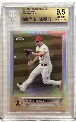 2022 Topps Chrome Sonic Refractor 200 Mike Trout BGS GM MT 9.5 Los Angeles Angel • $29.90