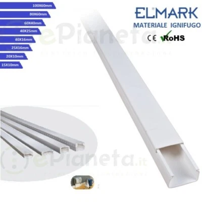 10 Canalina Passacavi PVC Bianca 2 Metri - 10x10 Mm Con Biadesivo - Foto 3