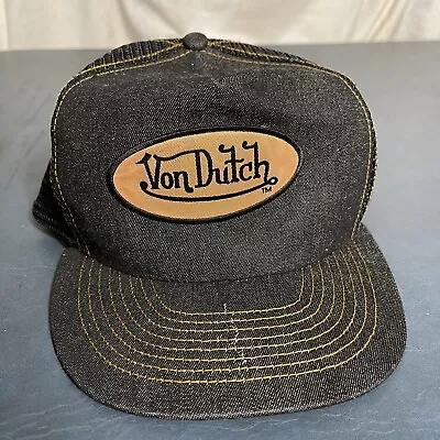 Von Dutch Kustomade Original Denim Trucker Hat Vintage Adjustable Strap  • $29.99