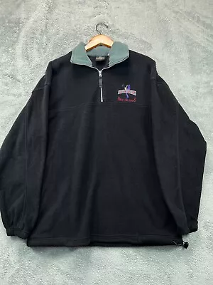 Vintage New Orleans Jazz RagWear Jacket Mens XL Black Fleece Pullover 1/4 Zip • $27.99