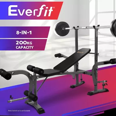 Everfit Weight Bench Fitness Bench Adjustable Bench Press 8-In-1 Gym Equipment • $118.95
