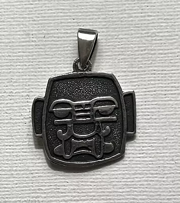 Vintage Sterling Silver CTO 925 Mexico Aztec Mayan Face Pendant (Jew-108) • $19.95