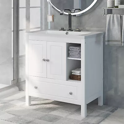 30  Bathroom Vanity Storage Cabine With Sink Combo With Doors And Drawers • $239.99
