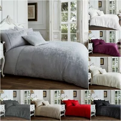 Jacquard Vincenza Luxurious Duvet Cover Sets Quilt Covers Bedding Sets All Sizes • £18.99