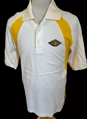 Jordan Jumpman Short Sleeve Polo Rugby White Yellow Sz Large Logo Air • $26.95