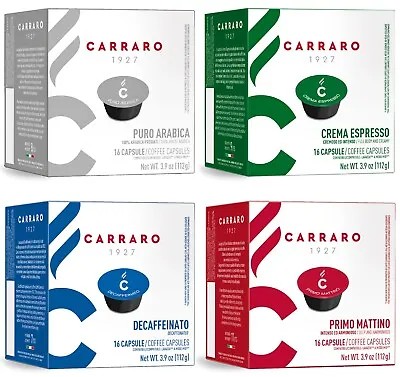 Carraro Lavazza A Modo Mio Compatible Capsules 4 X 16  Per Carton  Taster Pack • £15.36