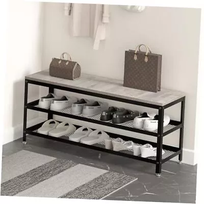 Shoe Bench Industrial Entryway Bench With Shoe Storage 39.5” Shoe Charter Oak • $84.40