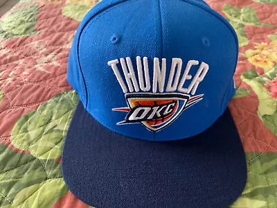 NEW OKC THUNDER Mitchell & Ness Script Snapback HWC Hat Cap NBA WHITE  • $19.99