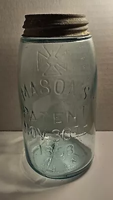 VTG Mason's Iron Cross Pat. Nov.30th 1858 1qt. Jar W/Lid • $9.99