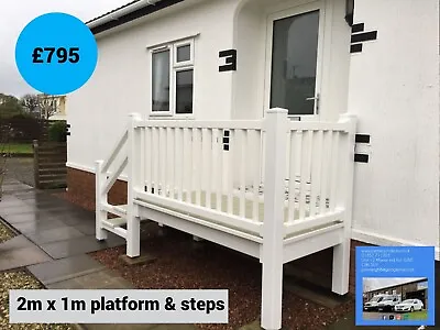 Bargain Plastic Conservatory UPVC Caravan Decking Veranda With Steps 2m X 1m • £795