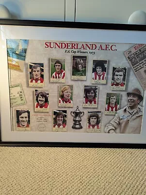 Hand Signed Sunderland 1973 FA Cup Winners  Bob Stokoe  FULL Team  With COA • £53.50