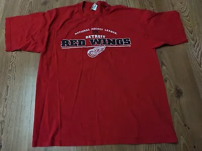 VINTAGE Detroit Red Wings T Shirt XL Hockey Graphic Lee Sport NHL Extra Large • $14.94
