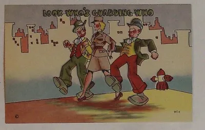 WAC Women's Army Corps Postcard Post Card Comic Funny WW2 Whos Guarding Who M • $4.75