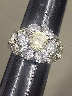 $29.99 • Buy Jose Hess Sterling Ring Cubic Zirconia Statement .75 Inch Wide Ring Size 6.5