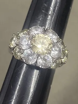 $29.99 • Buy Jose Hess Sterling Ring Cubic Zirconia Statement .75 Inch Wide Ring Size 6.5